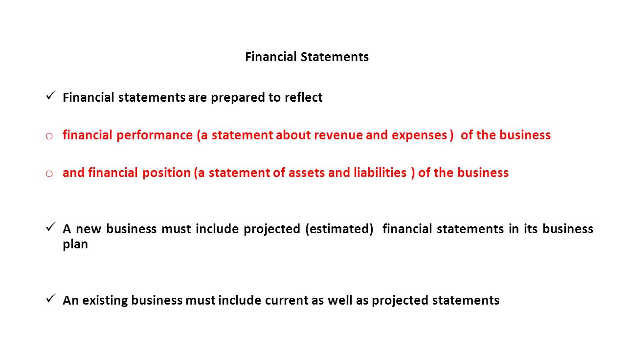 Example of the Financial Section of a Business Plan